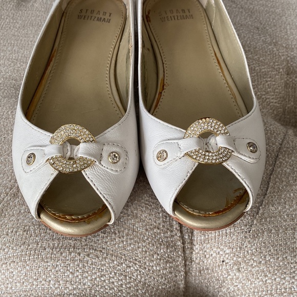 Stuart Weitzman open toe girls flat dress shoe-Size 1 - Picture 3 of 6